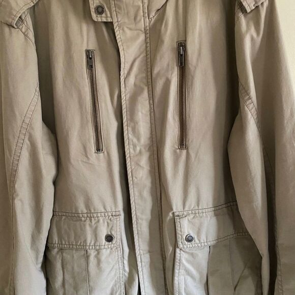 Tommy Hilfiger Men's Tan 100% Cotton Shell Lined Full Zip Snaps Jacket Size XL - Picture 3 of 8
